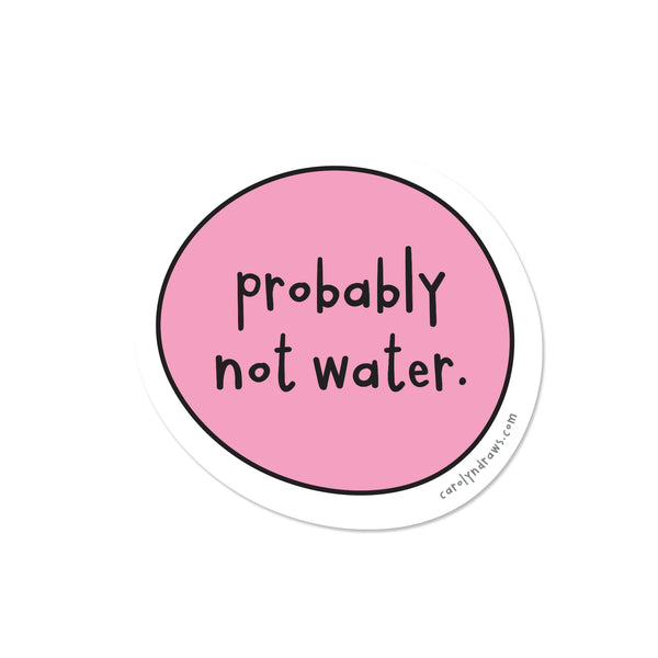 WS Probably Not Water Vinyl Sticker