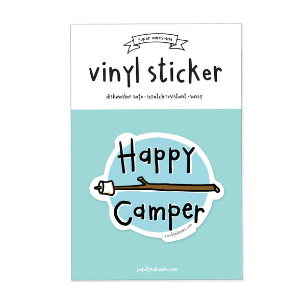 WS Happy Camper Vinyl Sticker