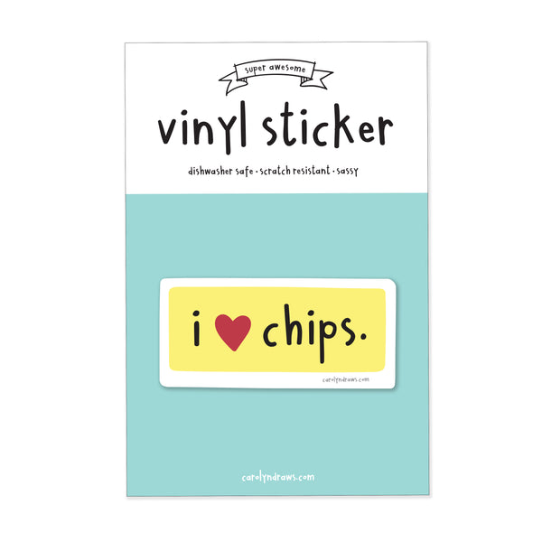 WS I Love Chips Vinyl Sticker