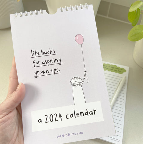 NEW Life Hacks for Aspiring Grown Ups 2024 Wall Calendar