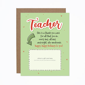 WS Teacher This Is A Holiday Thank You card