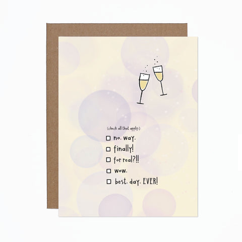 Congratulations Champagne card