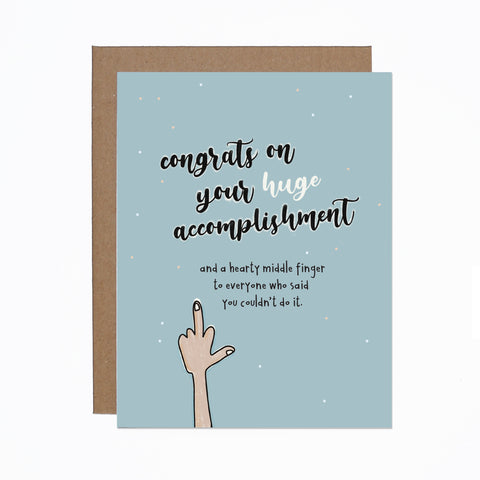 Middle Finger Congrats card