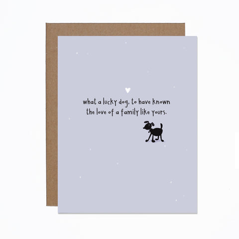 Lucky Dog Pet Sympathy card