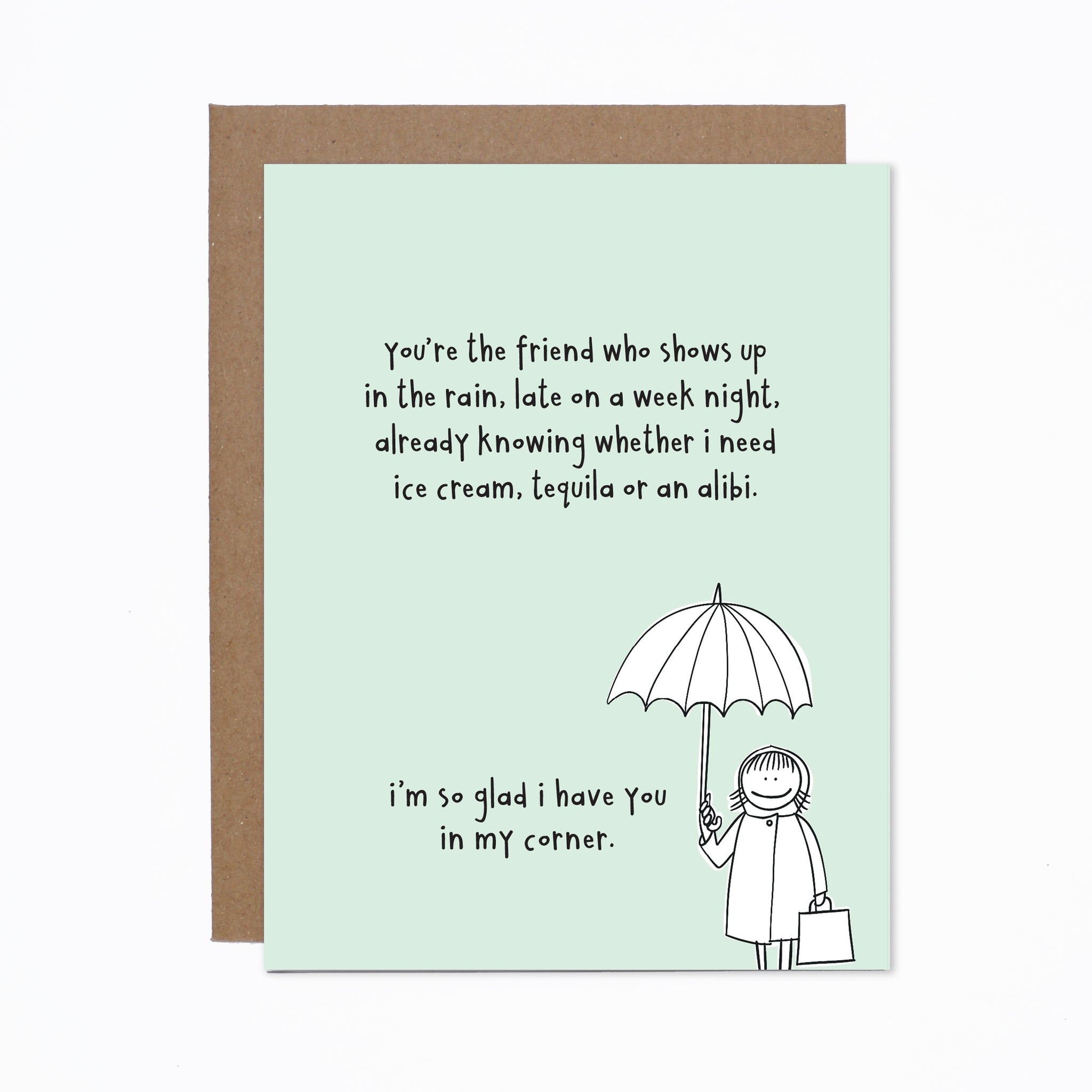 With An Alibi Friendship card – carolyndraws