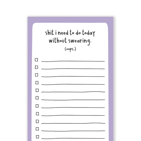 To Do Without Swearing Notepad