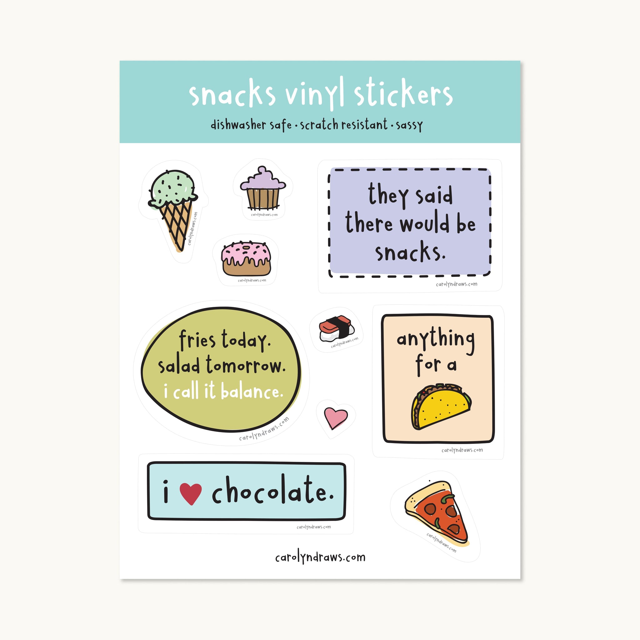 WS Snacks Vinyl Sticker Sheet