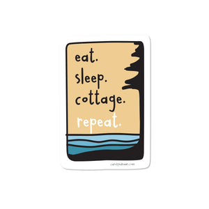 Eat. Sleep. Cottage. Repeat vinyl sticker