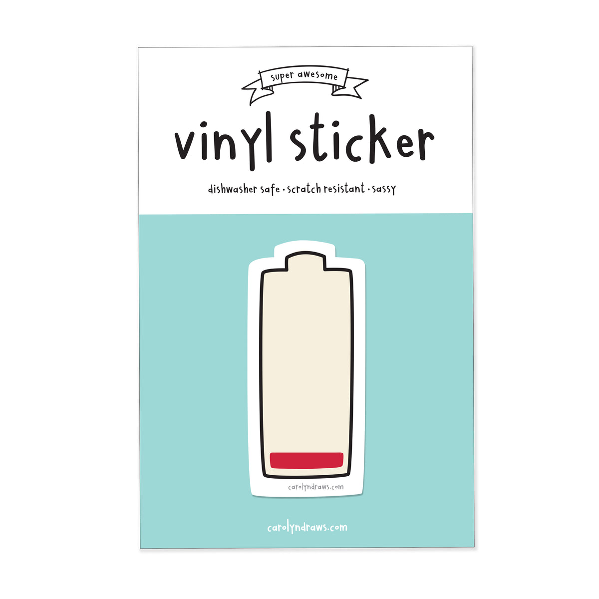 Drained Battery Vinyl Sticker – carolyndraws