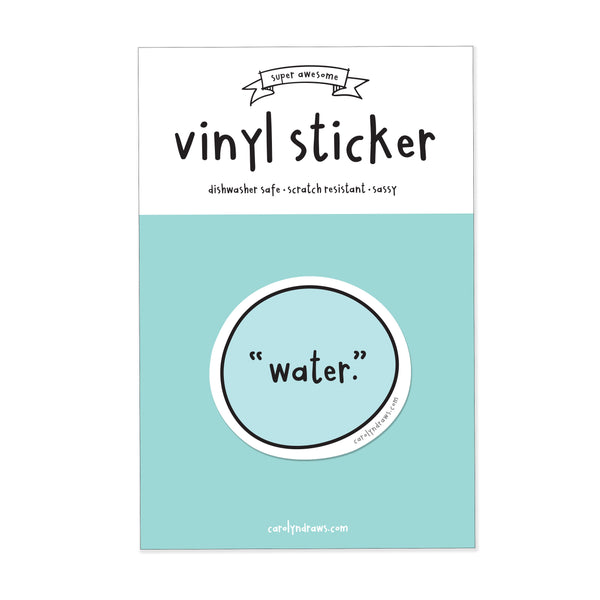 WS "Water" Vinyl Sticker