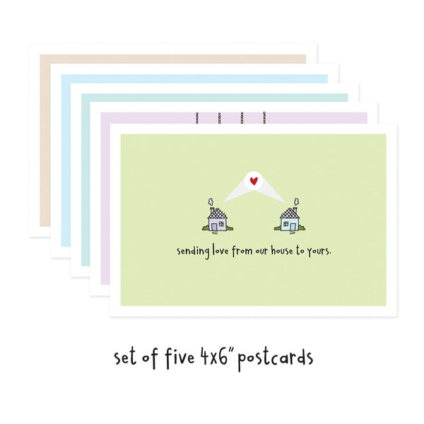 Set of 5 Social Distancing Postcards (mixed)