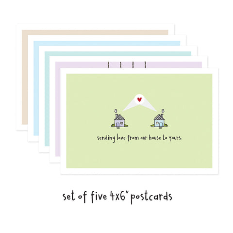 Set of 5 Social Distancing Postcards (mixed)