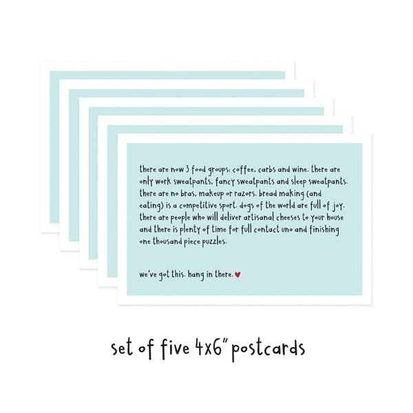 Set of 5 We've Got This Hang In There Social Distancing Postcards