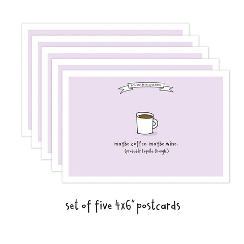 Set of 5 Probably Tequila Social Distancing Postcards