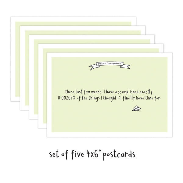 Set of 5 Things I Thought I'd Have Time For Social Distancing Postcards