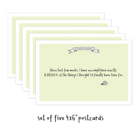 Set of 5 Things I Thought I'd Have Time For Social Distancing Postcards