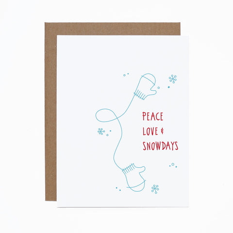 Peace, Love and Snowdays Christmas card