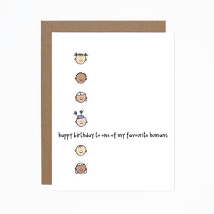 WS Birthday (Favourite Human) card (bundle of 6)