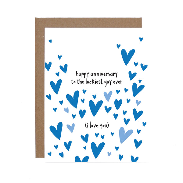 Happy Anniversary to the Luckiest Guy card