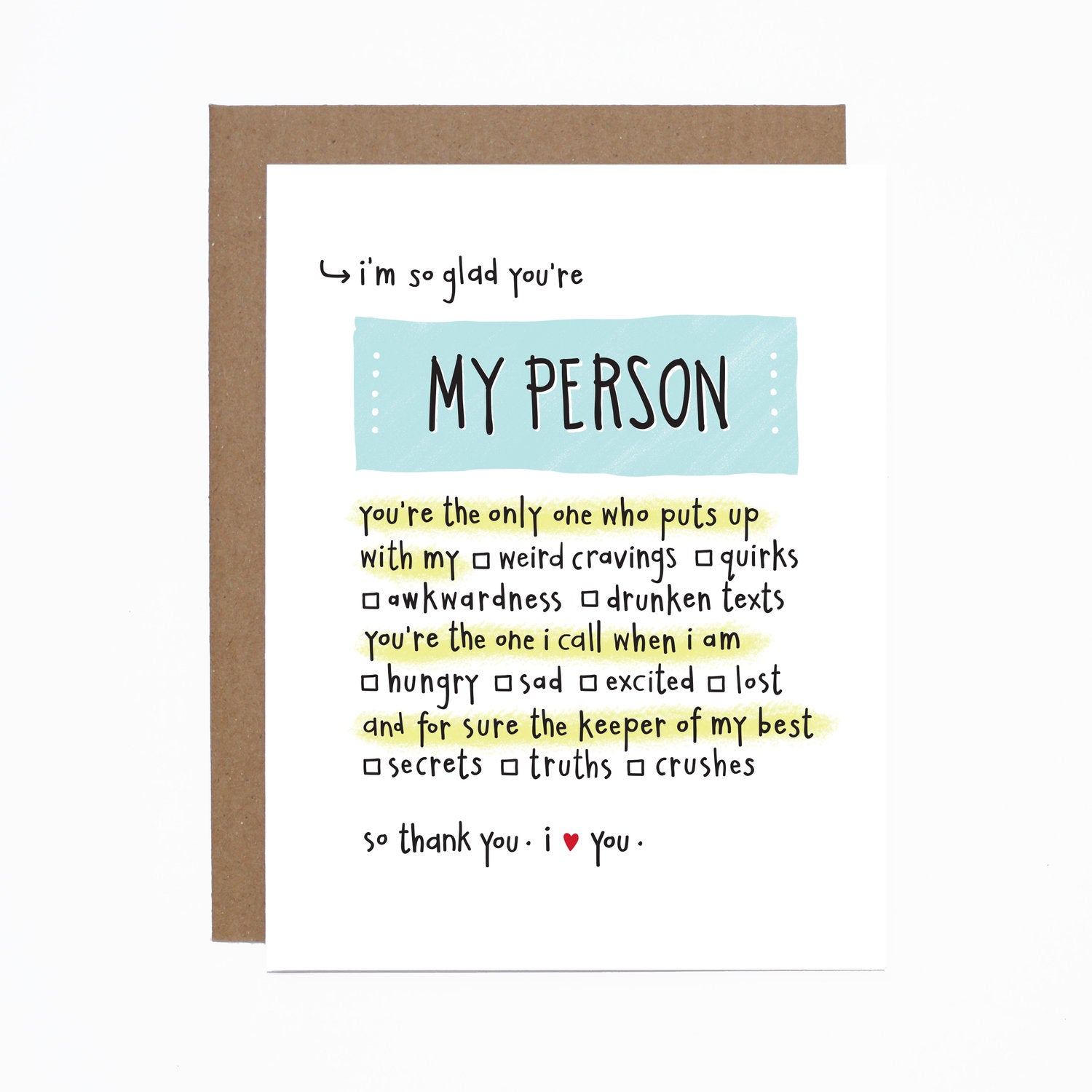 WS My Person card (bundle of 6)