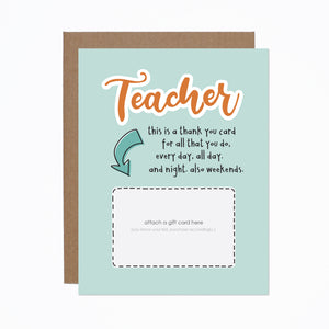 WS Teacher This Is A Thank You card (bundle of 6)