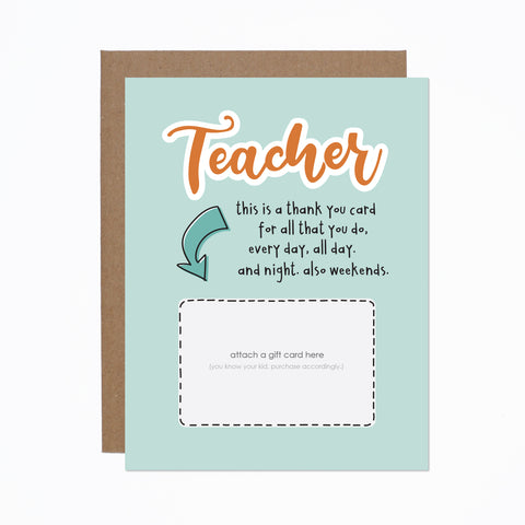 Teacher This Is A Thank You card