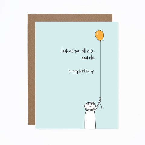 Cute + Old Birthday card