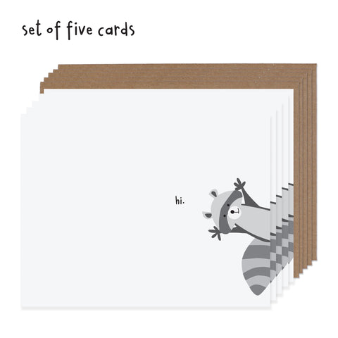 Hello card Set of Five Cards