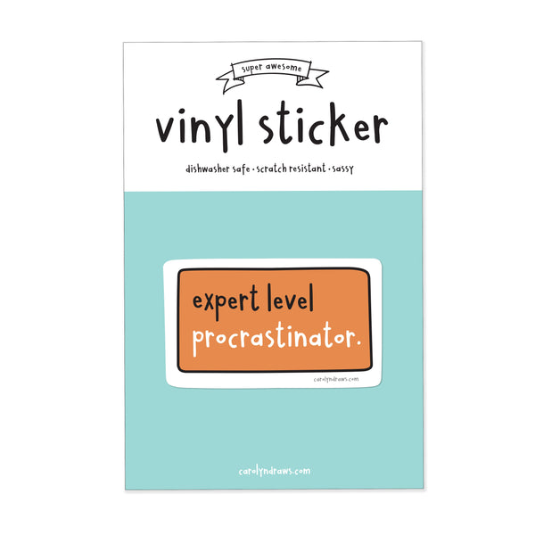 WS Expert Procrastinator Vinyl Sticker
