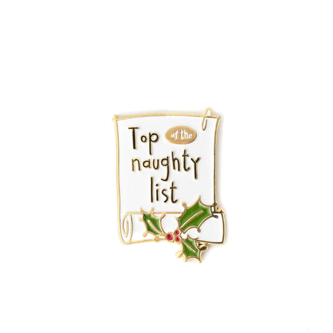 Top of the Naughty List enamel pin