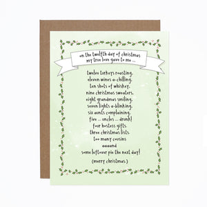 WS 12 Days of Christmas card (bundle of 6)