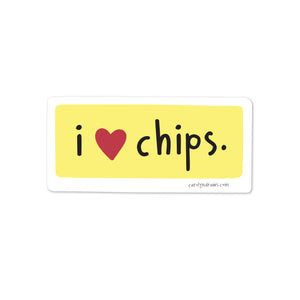 I Love Chips Vinyl Sticker
