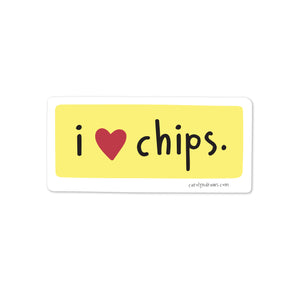 WS I Love Chips Vinyl Sticker
