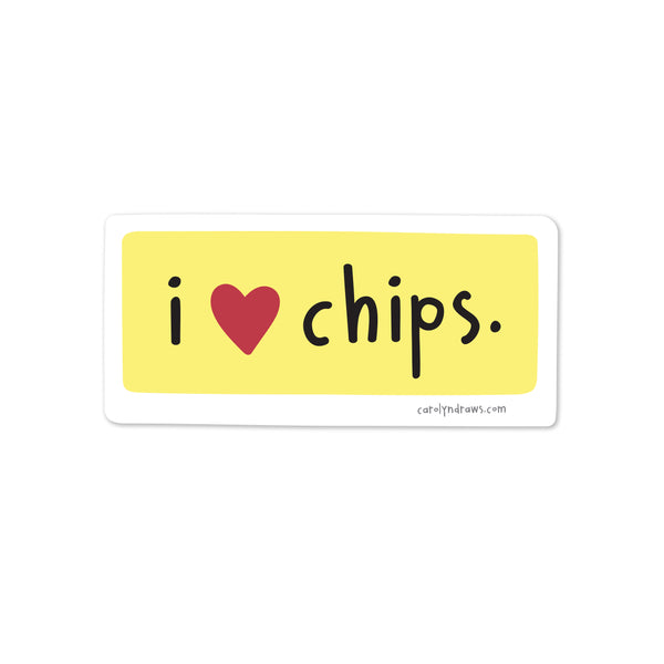 WS I Love Chips Vinyl Sticker